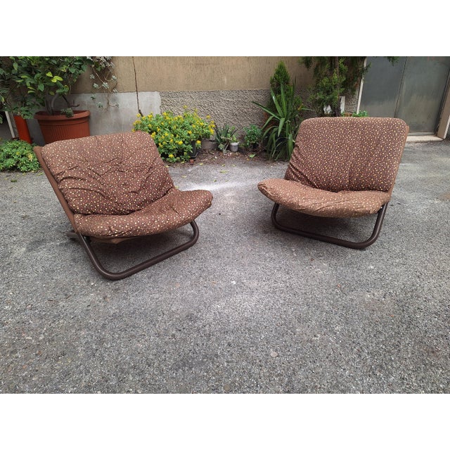 Vintage Cross Chair in Lacquered Metal and Fabric by Marcello Cuneo for Arflex, 1974 For Sale - Image 17 of 18