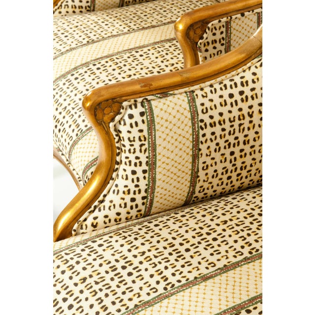 20th Century Giltwood Frame Bergeres Chairs / Side Armchairs - a Pair For Sale - Image 9 of 13