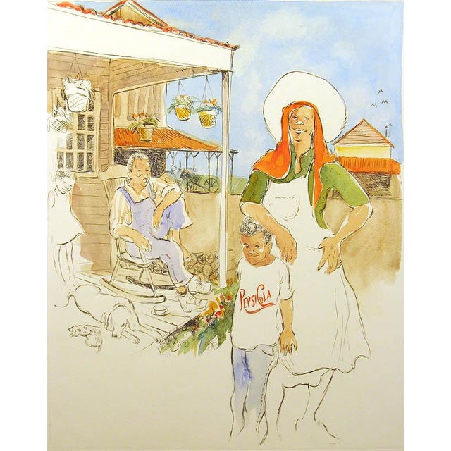 Impressionist William Papas "Southern Farmers, South Carolina" Original Fine Art Etching For Sale - Image 3 of 4