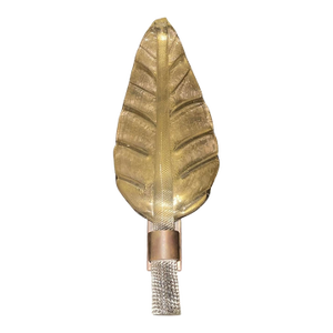 Attributed to Barovier E Toso Murano Glass Leaf Sconce W/ 24 Karat Gold Flecks. Italy, 1950’s.