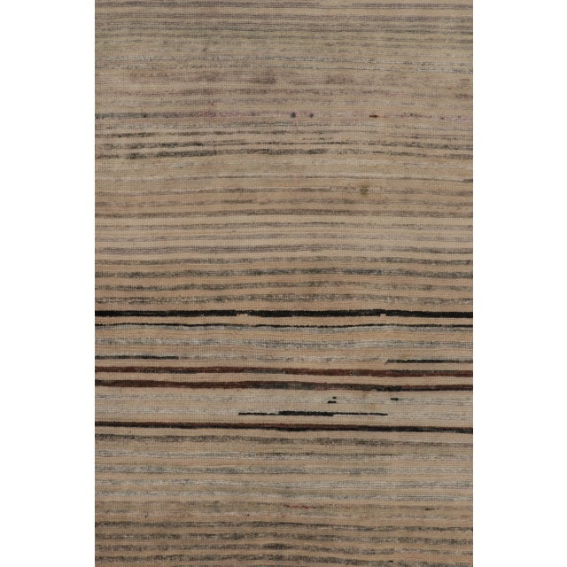 Contemporary Oversized Textural Wool & Natural Silk Striped Rug by Rug & Kilim, India For Sale In New York - Image 6 of 10