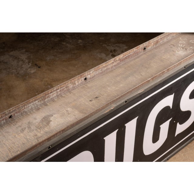 Early 20th Century Chicago Milk Glass Pharmacy Drugs Sign For Sale - Image 10 of 11