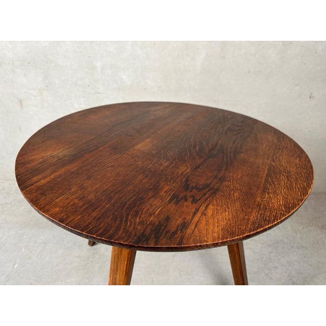 Vintage Japandi Side Table in Oak, 1970s For Sale - Image 4 of 10