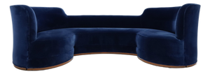 Edward Wormley for Dunbar Oasis Sofa in Navy Blue Velvet