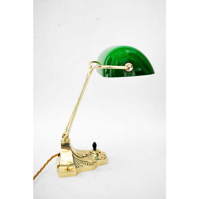 Banker's Swivel Table Lamp with Green Glass Shade, Vienna, Austria, 1920s For Sale - Image 6 of 18