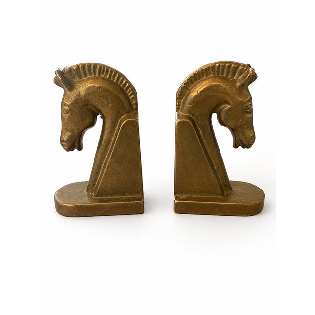 Brutalist Vintage German Brutalist Brass Horse Bookends, 1960s, Set of 2 For Sale - Image 3 of 9