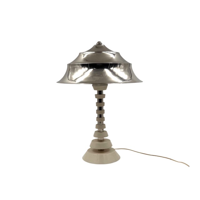 Wood Vintage Space Age Pagoda Table Lamp, France, 1970s For Sale - Image 7 of 10