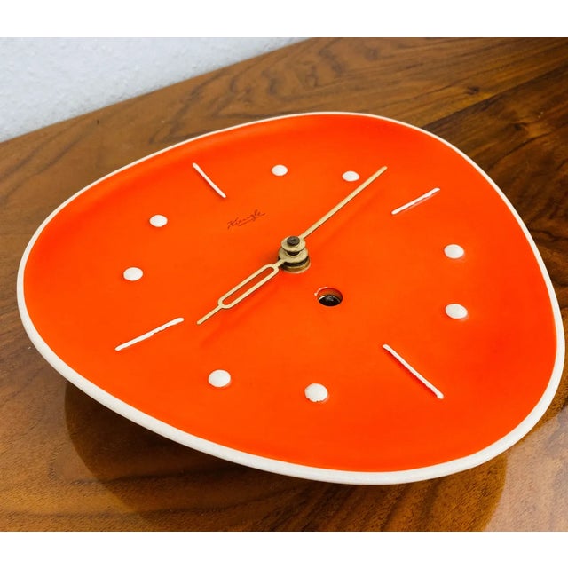 Ceramic Wall Clock in Ceramic Teardrop Shape from Kienzle, 1950s For Sale - Image 7 of 8
