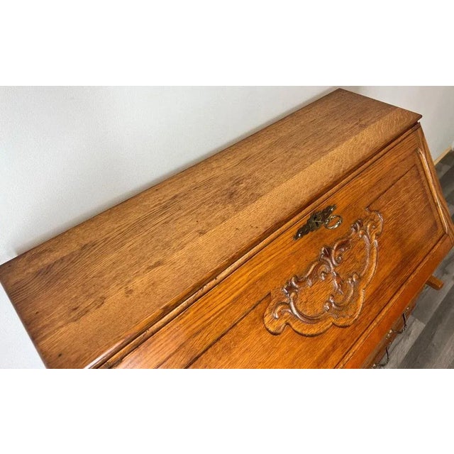 Vintage French Oak Secretaire For Sale - Image 12 of 14