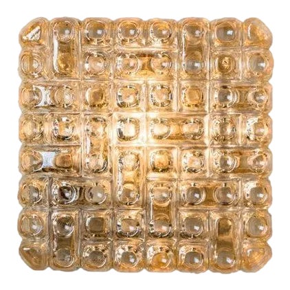 Square Textured Glass Wall Light, Germany, 1960s For Sale