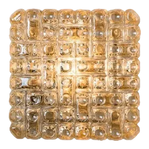 Square Textured Glass Wall Light, Germany, 1960s
