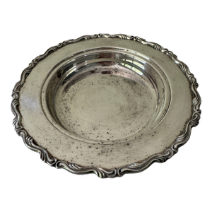 Vintage Oneida Usa Silver Plate Serving Bowl | Rococo Scroll Border | Ornate Wave Rim | American Silverplate | Centerpiece Bowl | Grand Millennial