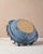 Organic Modern Decorative Bowl by Ank Studios in Textured Blue Ceramic For Sale - Image 11 of 12