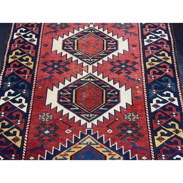 Late 19th Century Fine Antique Kuba Wool Rug 2’3” X 3’3” For Sale - Image 5 of 5