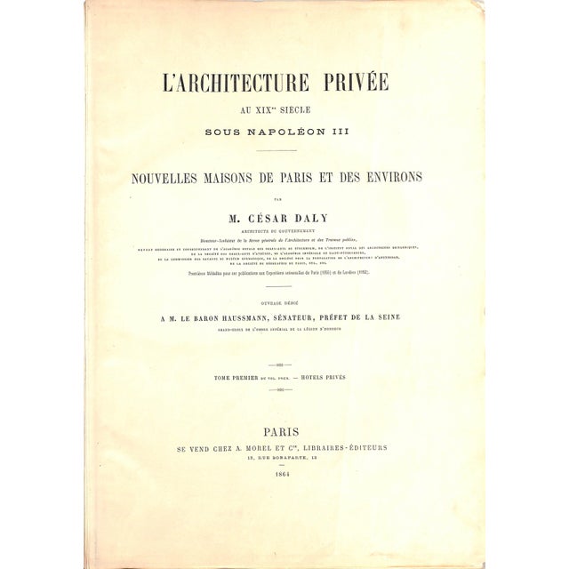 "L'Architecture Privee Au XIX Siecle Sou Napoleon Iii" 1864 Daly, Cesar M. [Architecte] For Sale - Image 4 of 12