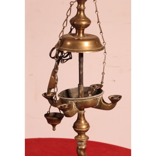 18th Century Bronze Oil Lamp, Spain For Sale - Image 5 of 11