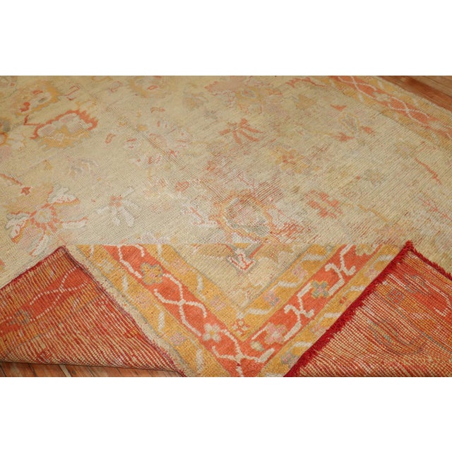 Textile 19th Century Antique Oushak Rug no. 10633 For Sale - Image 7 of 14