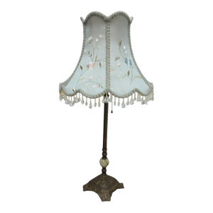 1990s Lamp Hats Faux Bronze Marble Italian Regency Column table Lamp Shade