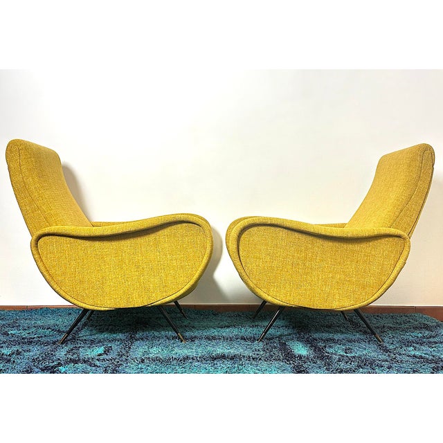 Mid-Century Modern Vintage Italian Lady Lounge Chairs by Marco Zanuso, 1960s, Set of 2 For Sale - Image 3 of 13