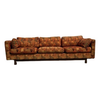 Selig of Monroe Mid-Century Modern Geometric Pattern Pit Sofa For Sale