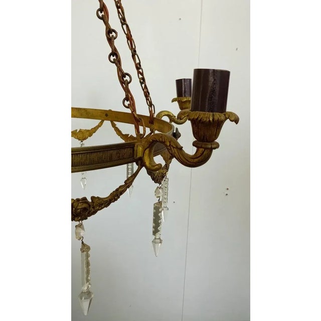 Antique Empire Chandelier / Ceiling Lamp For Sale - Image 5 of 17