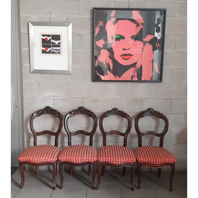 Antique Italian Wooden Chairs, 1900s, Set of 4 For Sale - Image 16 of 18