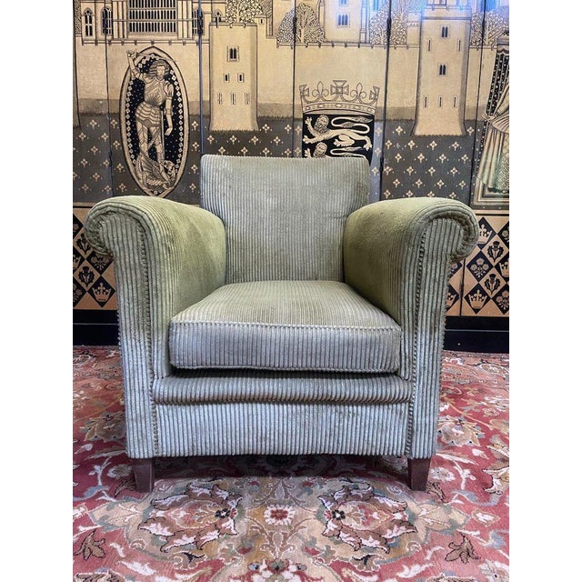 Textile Art Deco Corduroy Club Armchair For Sale - Image 7 of 7