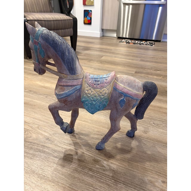 1980s Carved Wood Horse For Sale - Image 10 of 12