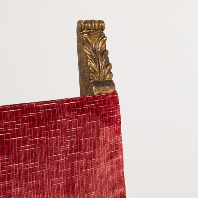 Renaissance Renaissance Throne With Red Velvet Upholstery For Sale - Image 3 of 13