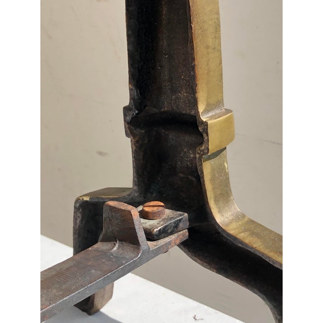 Art Deco Neoclassical Bronze Andirons, France, 1950, Set of 2 For Sale - Image 10 of 14