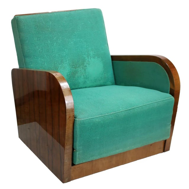 Brown Art Deco Style Convertible Armchair, 1950s For Sale - Image 8 of 8