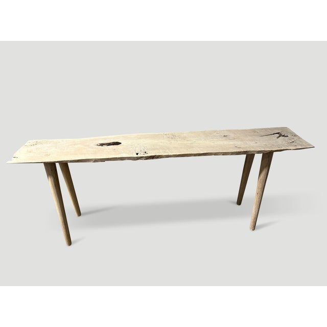 Andrianna Shamaris St. Barts Teak Wood Console Table For Sale - Image 4 of 6