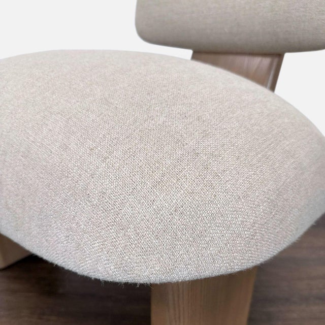 Maiden Home Kenmare Modern Lounge Chair With Light Wood Frame and Cream Upholstery For Sale - Image 4 of 4