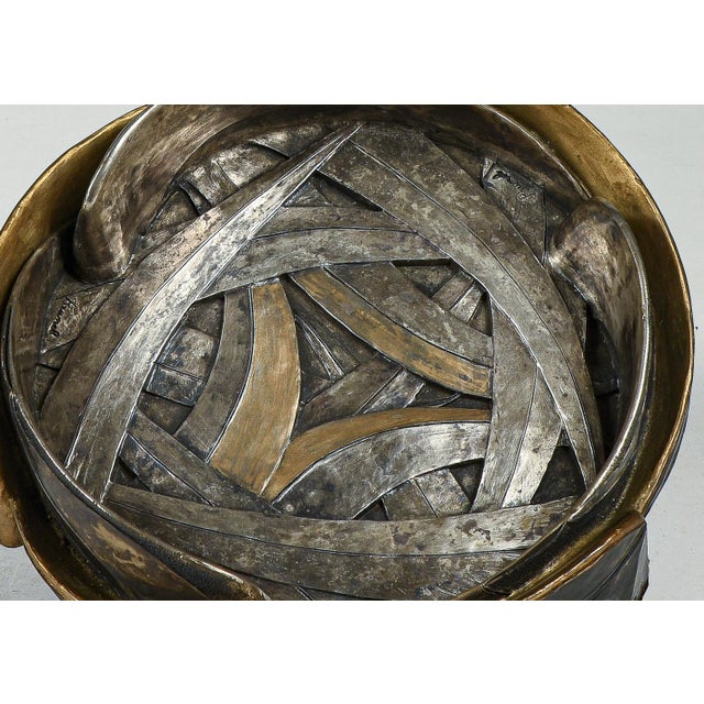 Italian Gray and Golden Metal Resin Ashtray from Brumel, 1950s For Sale - Image 3 of 10
