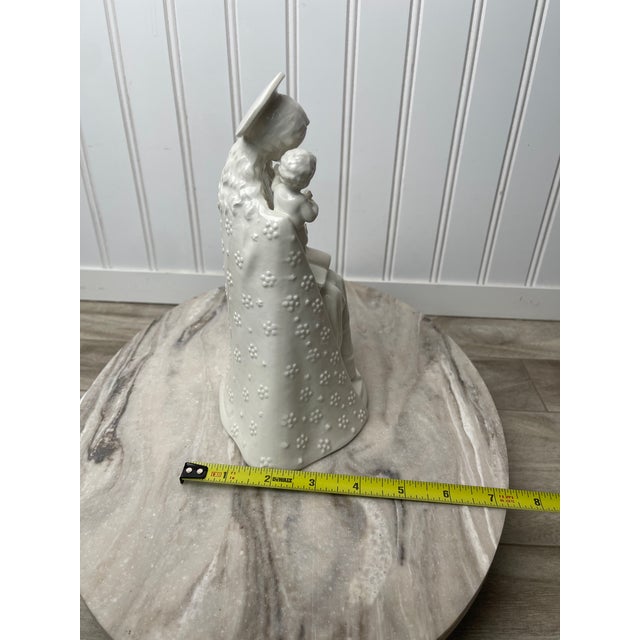 60-70s Goebel Hummel Flower Madonna Figurine 10/1 Virgin Mary Child Bird Used 9in Ivory For Sale In Boise - Image 6 of 8