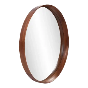Round Walnut Mirror