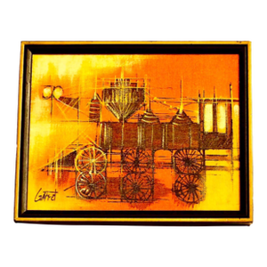 Mid Century Painting | Steam Engine Train