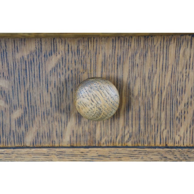 Antique American Empire Style Quartersawn Oak Library Table Console Writing Desk For Sale - Image 9 of 18