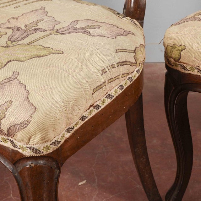 Wood Light Damask Chairs, Set of 4 For Sale - Image 7 of 18