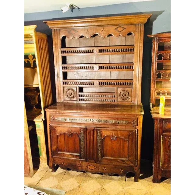 Late 18th Century to 1800 French Buffet With Inlaid Stars & Spindles Brittany For Sale - Image 13 of 13