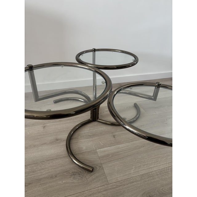 1970s Mid-Century Morex Swivel Coffee Table in Glass and Chrome-Plated Steel attributed to Milo Baughman, 1970s For Sale - Image 5 of 18