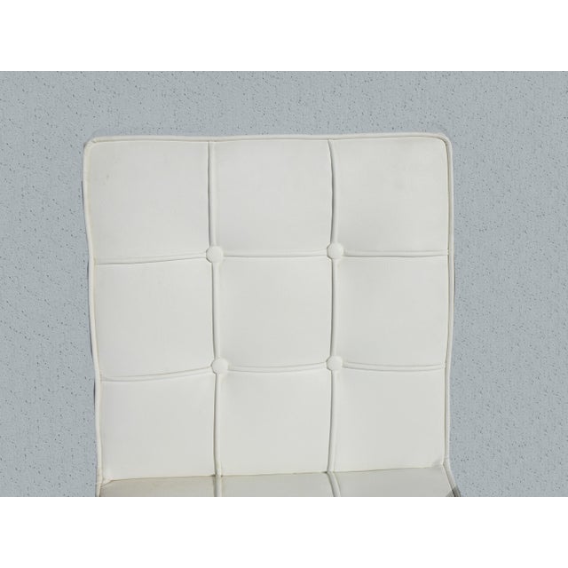 2000 - 2009 Pair of Mid Century Modern Tufted Side Chairs ~ Barcelona Style For Sale - Image 5 of 12