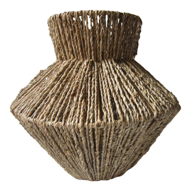 Mid Century Mushroom Twine Table Lamp For Sale
