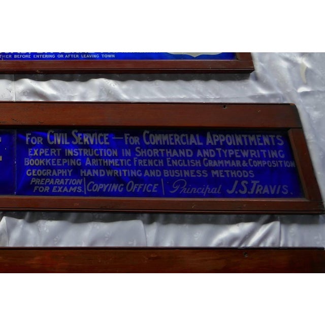 19th century blue glass tram window advertisement A rare find, these advertisements were once so common in the tram...