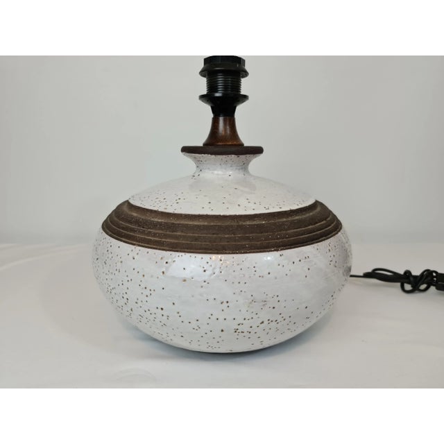 1970s Large Glazed Ceramic Table Lamp, 1970s For Sale - Image 5 of 12
