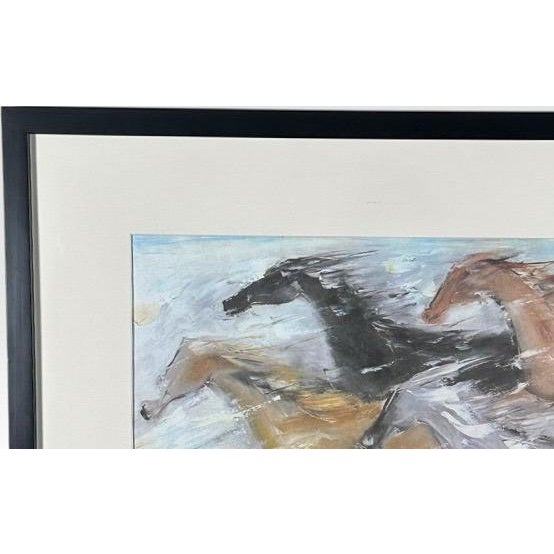 Wood Vintage Ettore Ted DeGrazia Free as the Wind Framed Southwestern Horse Art Print For Sale - Image 7 of 12