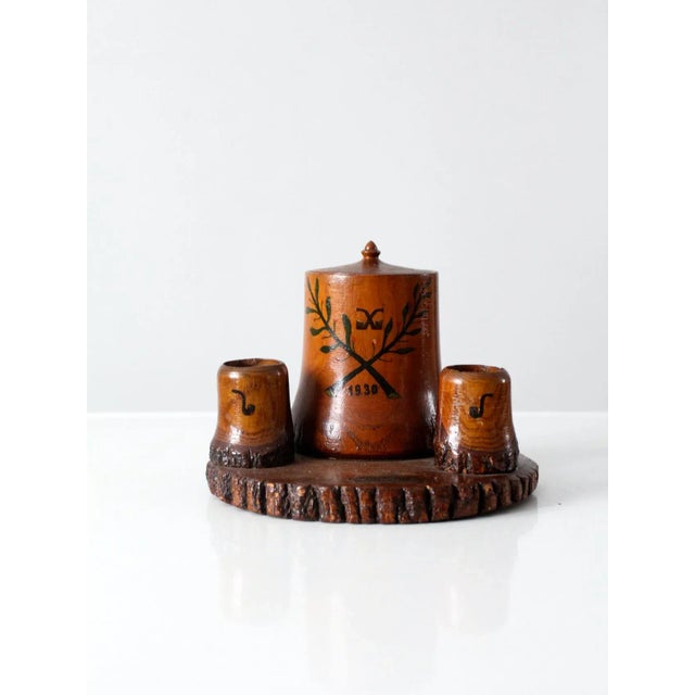 1930s Pipe Tobacco Humidor and Match Holder For Sale - Image 9 of 9