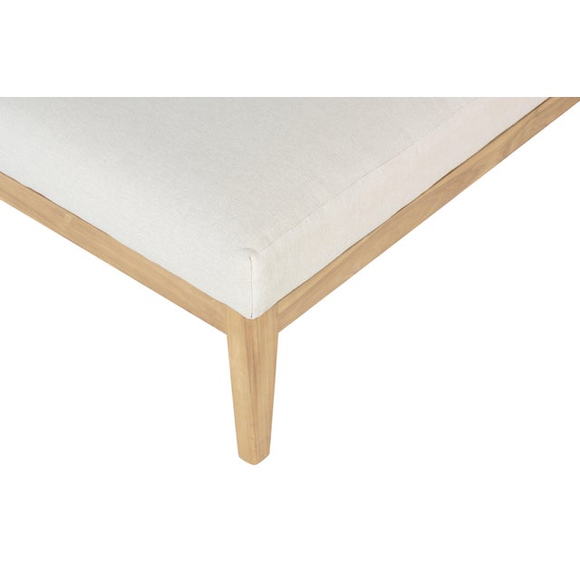 Beige Cypress Teak Wood 2-Piece Left Arm Chaise Outdoor Sectional - Beige For Sale - Image 8 of 13
