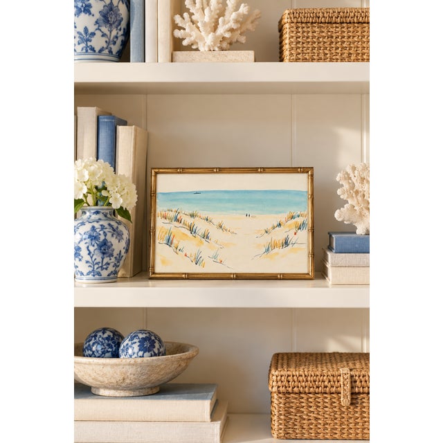 Traditional Coastal Beach Art Print – Sand Dunes and Turquoise Sea, 12" X 8" For Sale - Image 3 of 7