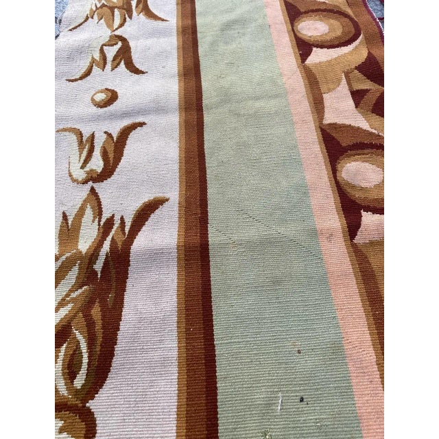 Long Antique French Aubusson Fragment Tapestry For Sale - Image 9 of 14